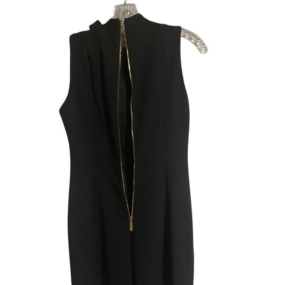 Calvin Klein Black Sleeveless Sheath Dress With Bow Accent Size 2 - Picture 4 of 8